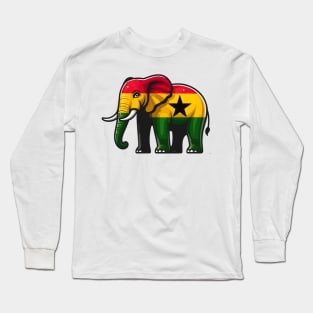 Ghana Flag Elephant Long Sleeve T-Shirt